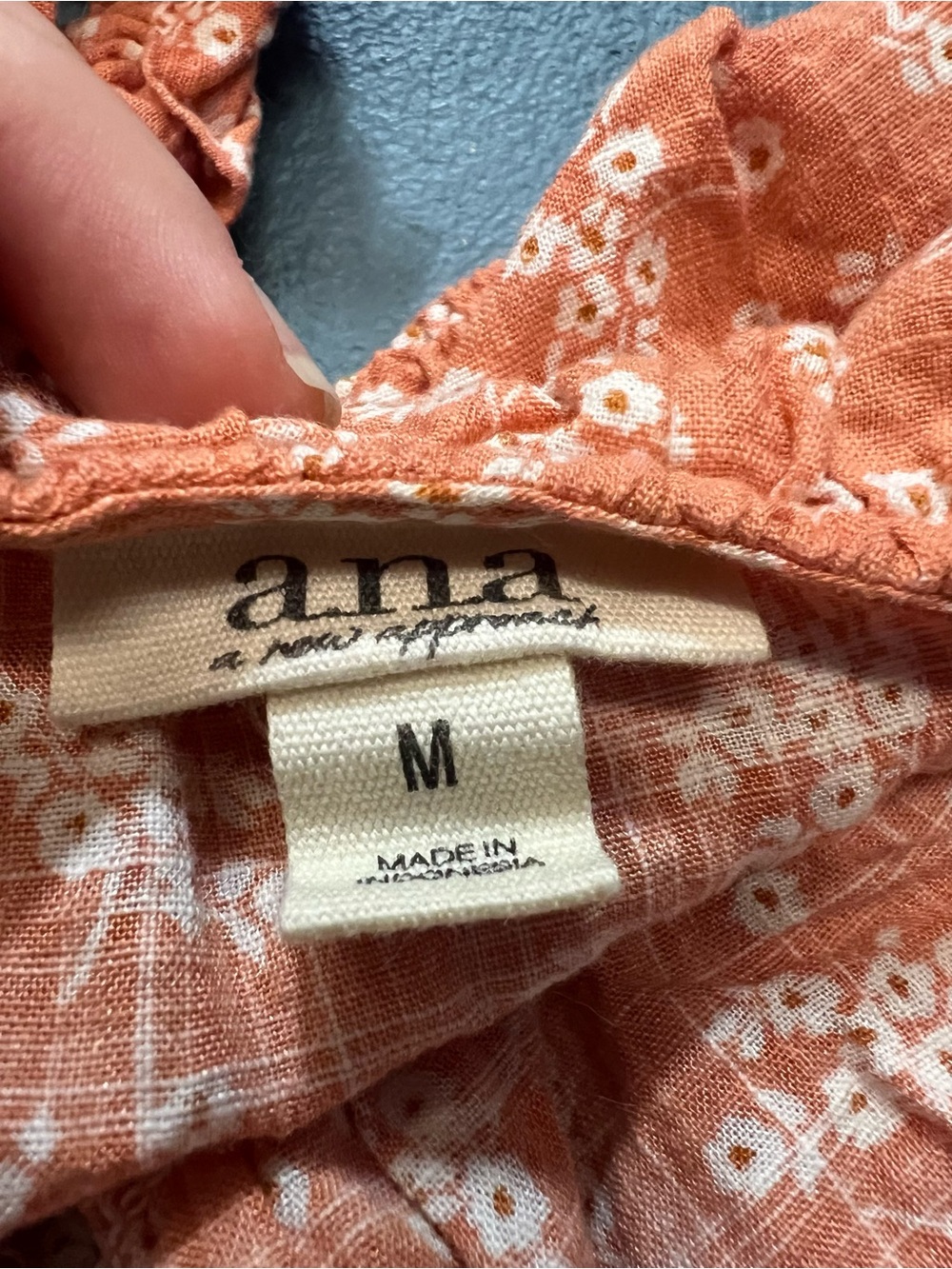 Rust Orange Floral Ruffle Crop Summer Coquette Womens Top M - Picture 6 of 7